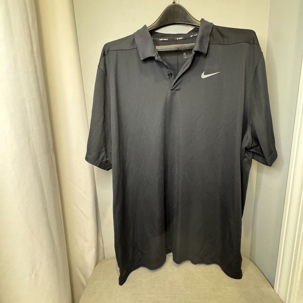 Men’s Nike Dri-Fit Athletic Polo Shirt – Size XXL – Dark Grey/Black